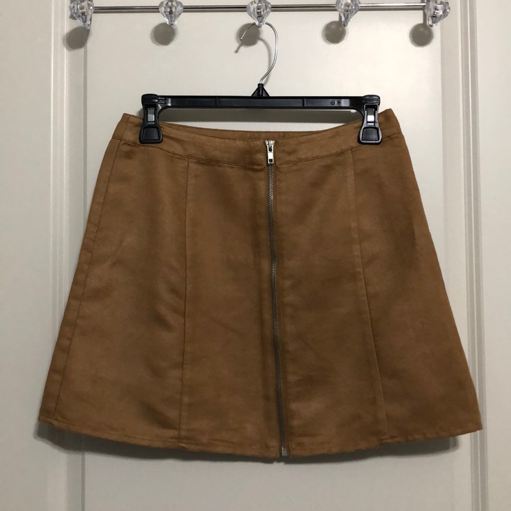 Forever 21 Suede Camel Skirt